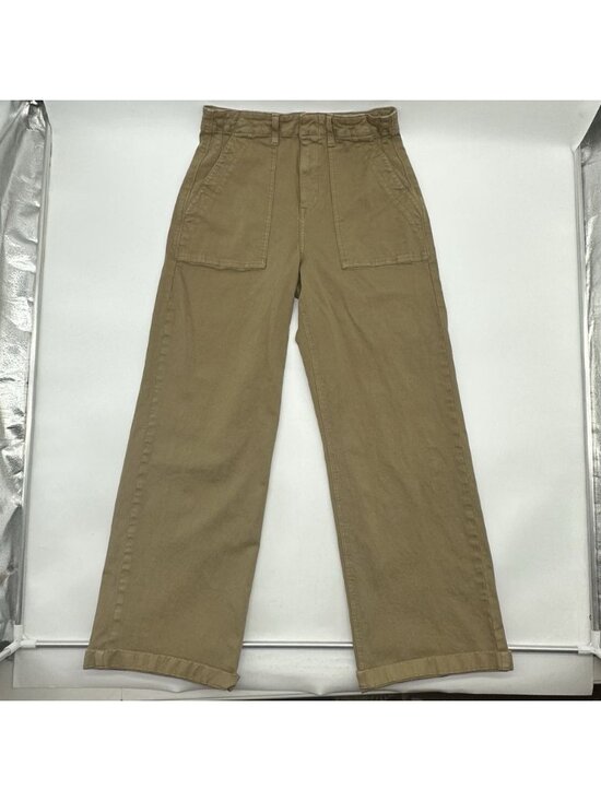 PISTOLA Pants - Pistola Women's Size 29 Khaki Stretch High Rise Wide Leg Cuffed Utility Pants
